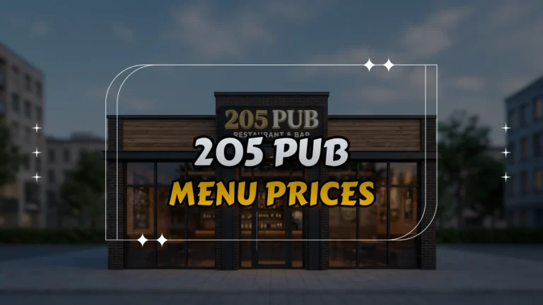 205 Pub Menu Prices