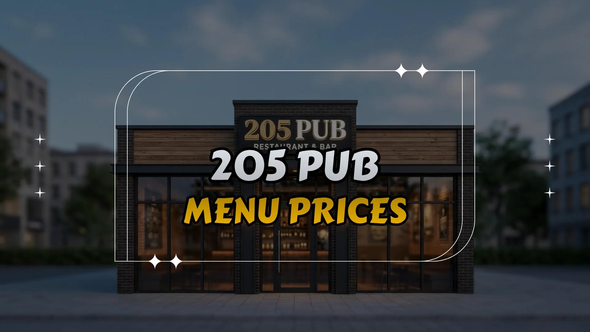 205 Pub Menu Prices