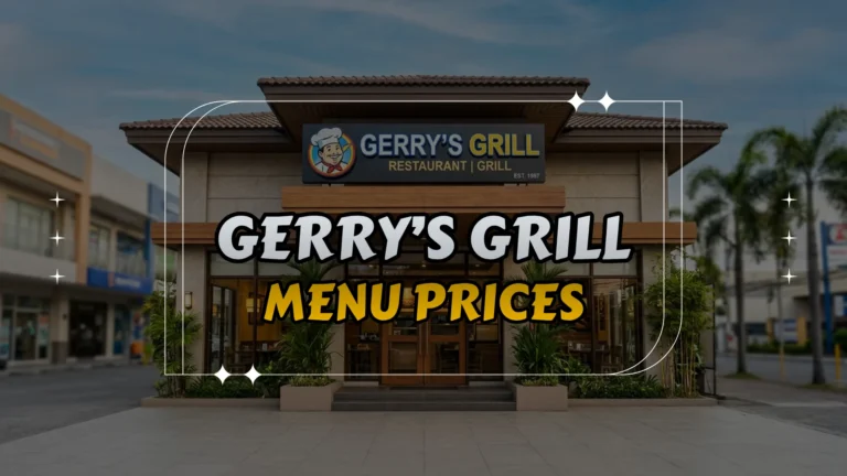Gerry’s Grill Menu Prices