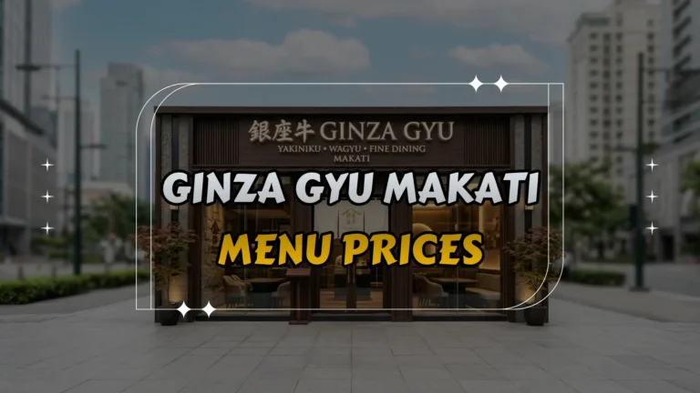 Ginza Gyu Makati Menu Prices