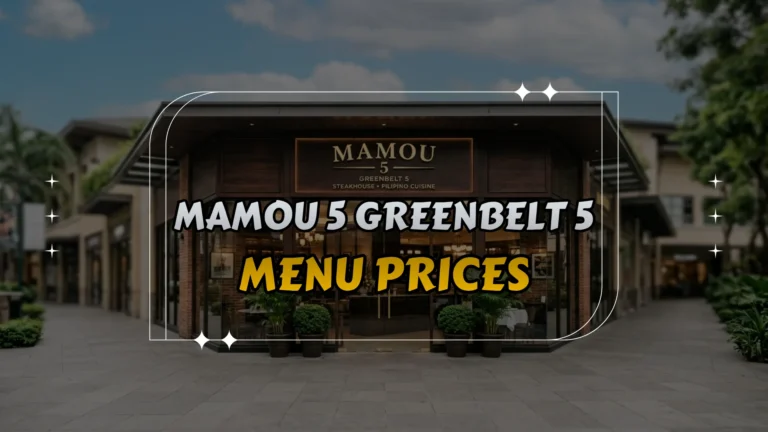 Mamou 5 Greenbelt 5 Menu Prices