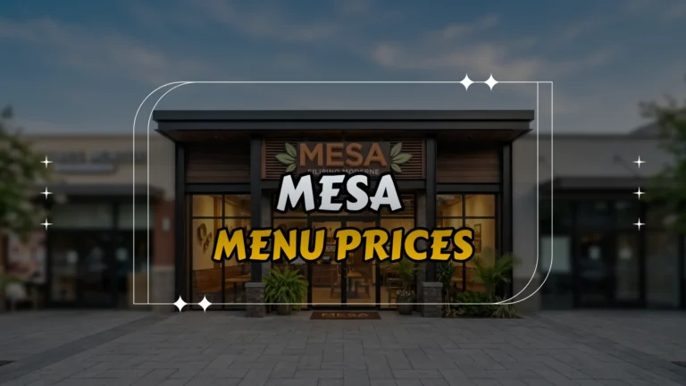 Mesa Menu Prices