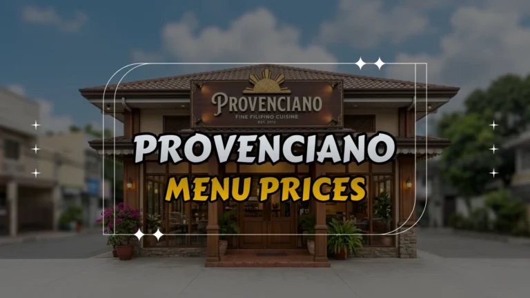 Provenciano Menu Prices