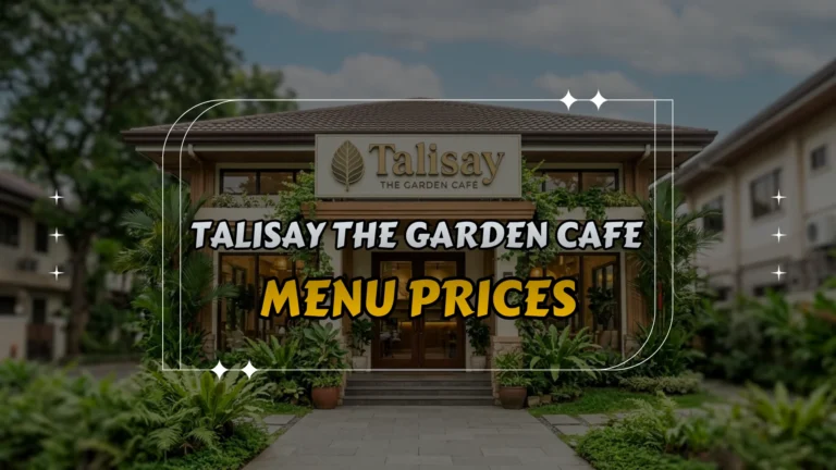 Talisay The Garden Cafe Menu Prices