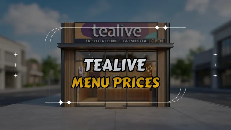 Tealive Menu Prices