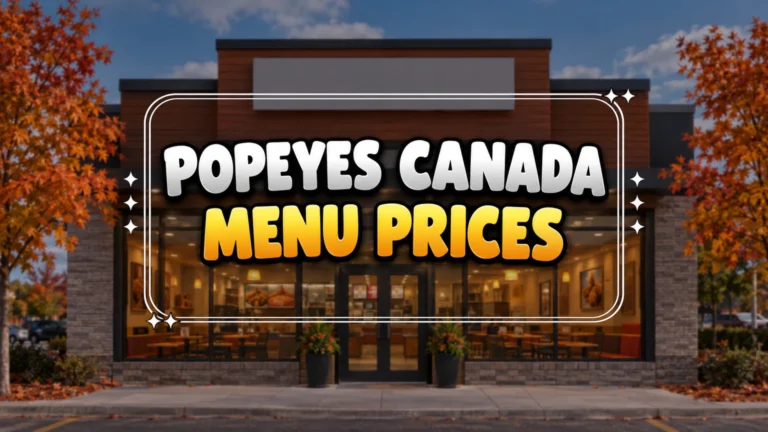 Popeyes Canada Menu Prices